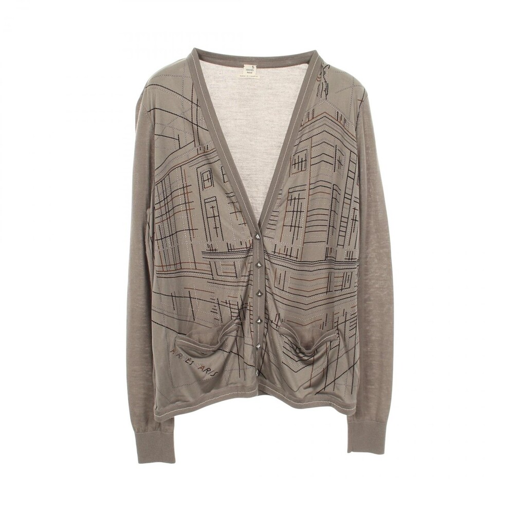 Hermes V-Neck Panelled Cardigan Sweater #315198H43B